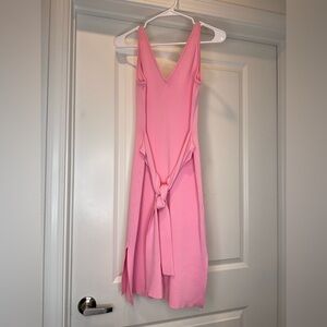 Pink Guess V-Neck Tie-Waist Women's Dress